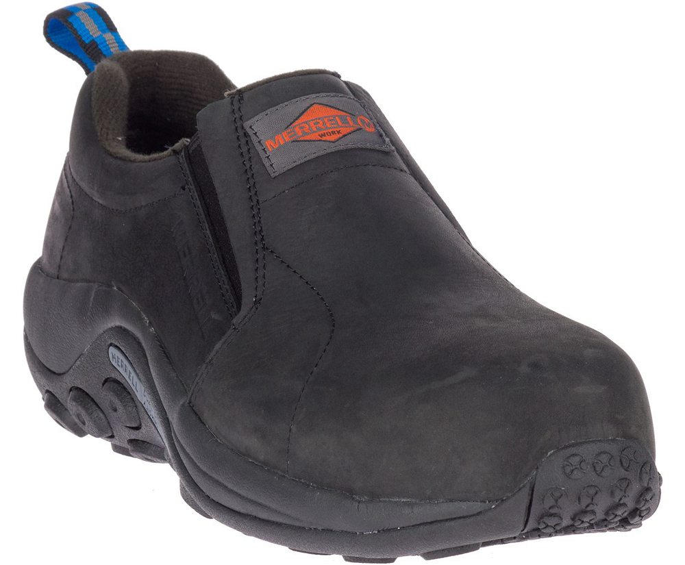 Merrell Slip Ons Black - Jungle Moc Leather Comp Toe - Mens 12SJMRUTH
